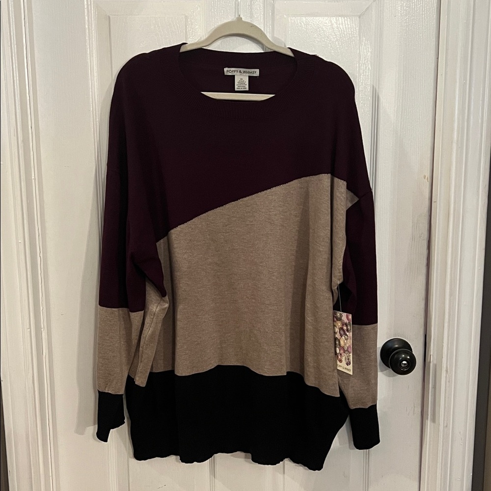 Poppy & Whimsy Colorblock Sweater